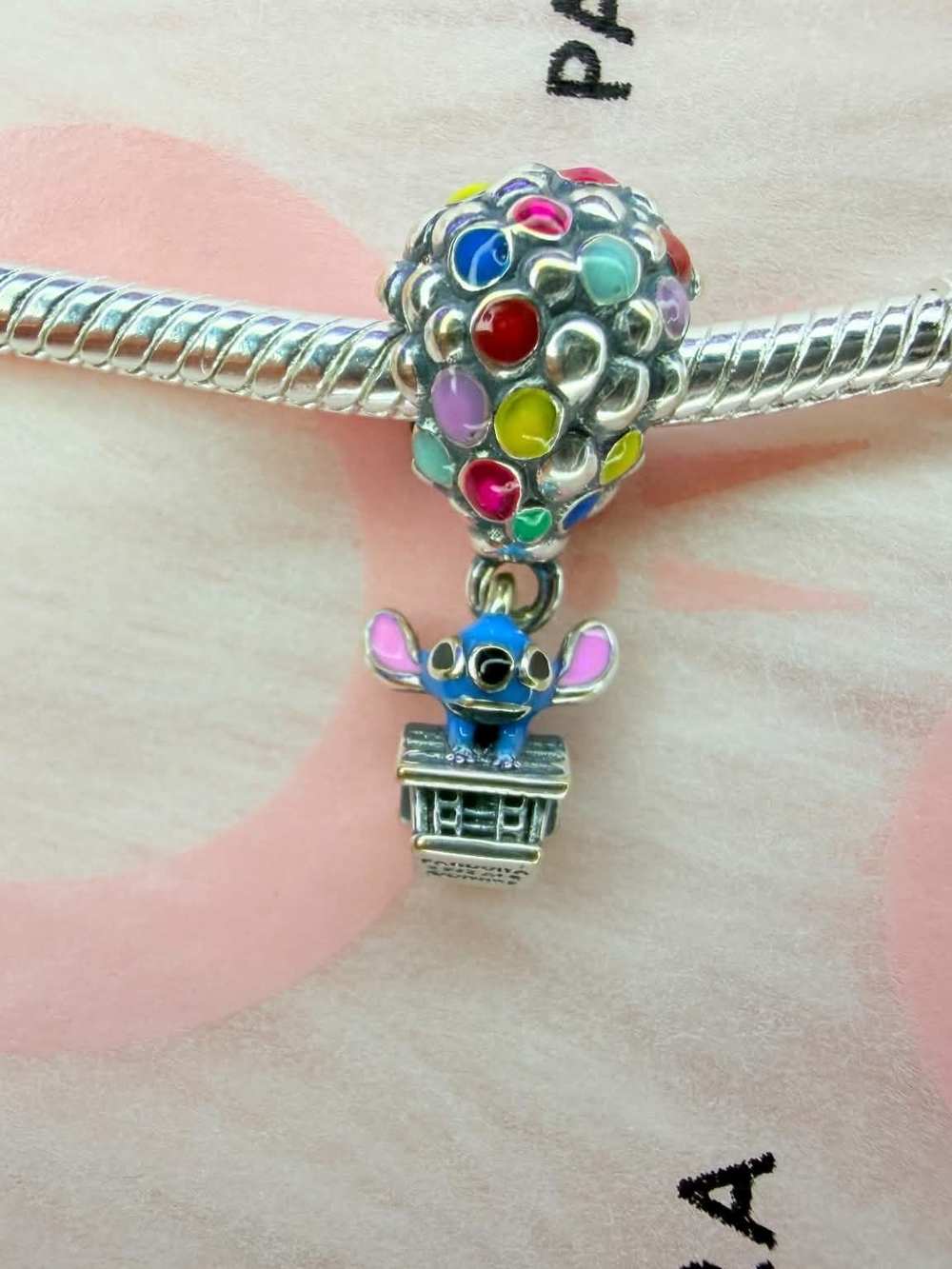 Pandora Multicolor Enamel Hot Air Balloon Dangle Charm - Picture 4 of 5